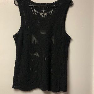 Black Express lace tank top